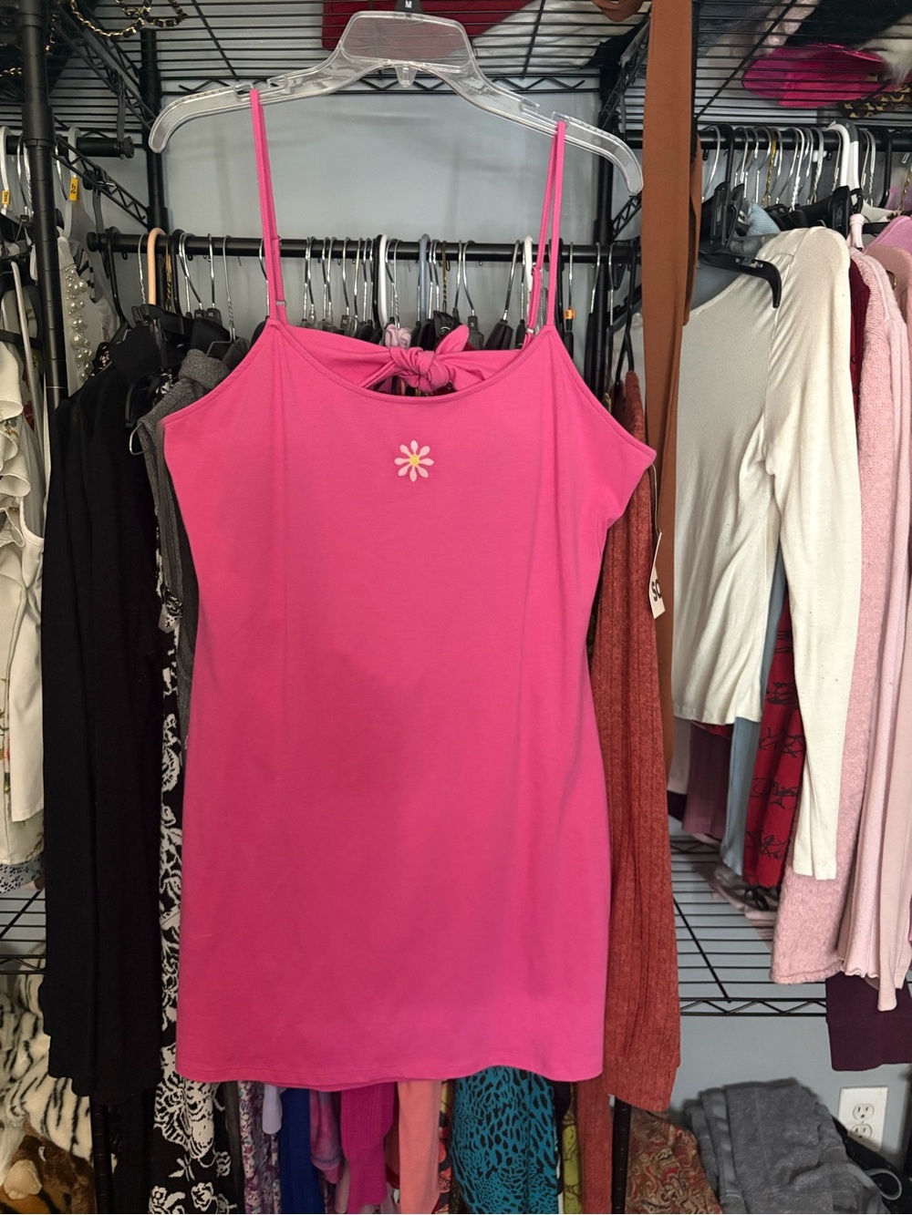 Pink mini Women's dress w/ Daisy Accent